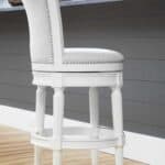 Light Gray and White Solid Wood Swivel Bar Stool 45-Inch