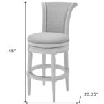 Light Gray and White Solid Wood Swivel Bar Stool 45-Inch