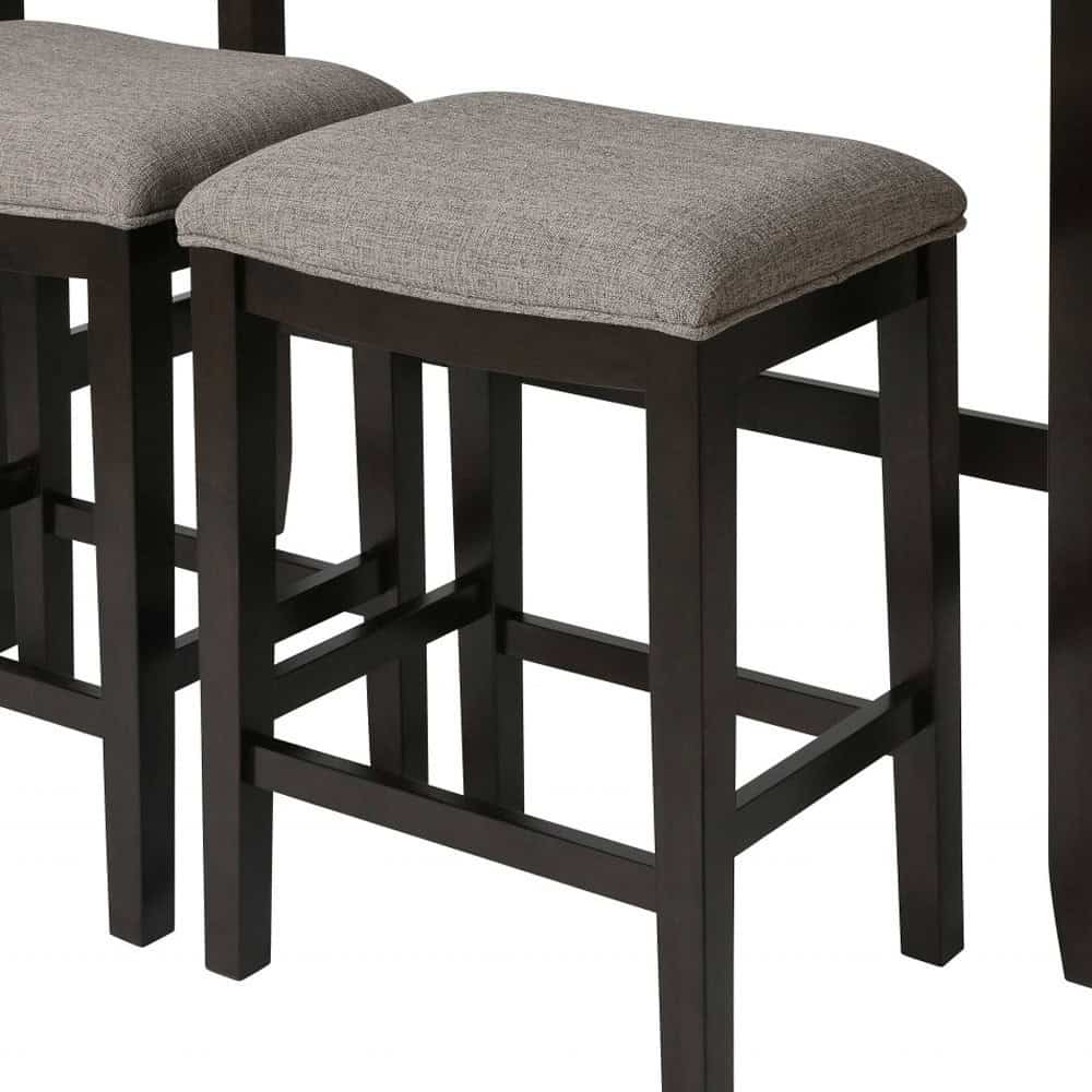 27 Inch Light Gray Dark Brown Wood Bar Stools with Table (Set of 2) 7 27 Inch Light Gray Dark Brown Wood Bar Stools with Table (Set of 2) - Image 7