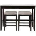 27 Inch Light Gray Dark Brown Wood Bar Stools with Table (Set of 2) 12 27 Inch Light Gray Dark Brown Wood Bar Stools with Table (Set of 2)