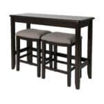 27 Inch Light Gray Dark Brown Wood Bar Stools with Table (Set of 2) 13 27 Inch Light Gray Dark Brown Wood Bar Stools with Table (Set of 2)