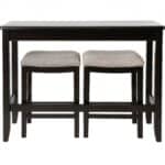 27 Inch Light Gray Dark Brown Wood Bar Stools with Table (Set of 2) 14 27 Inch Light Gray Dark Brown Wood Bar Stools with Table (Set of 2)
