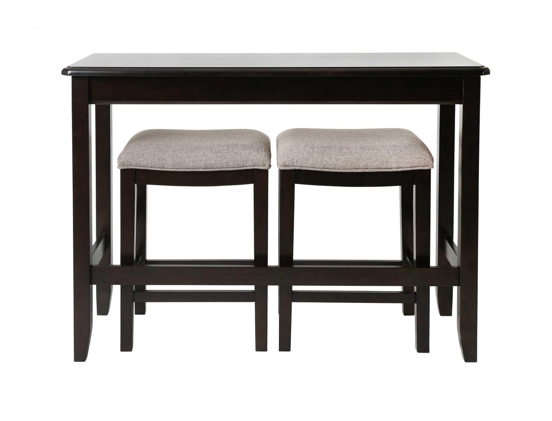 27 Inch Light Gray Dark Brown Wood Bar Stools with Table (Set of 2) 14 27 Inch Light Gray Dark Brown Wood Bar Stools with Table (Set of 2)