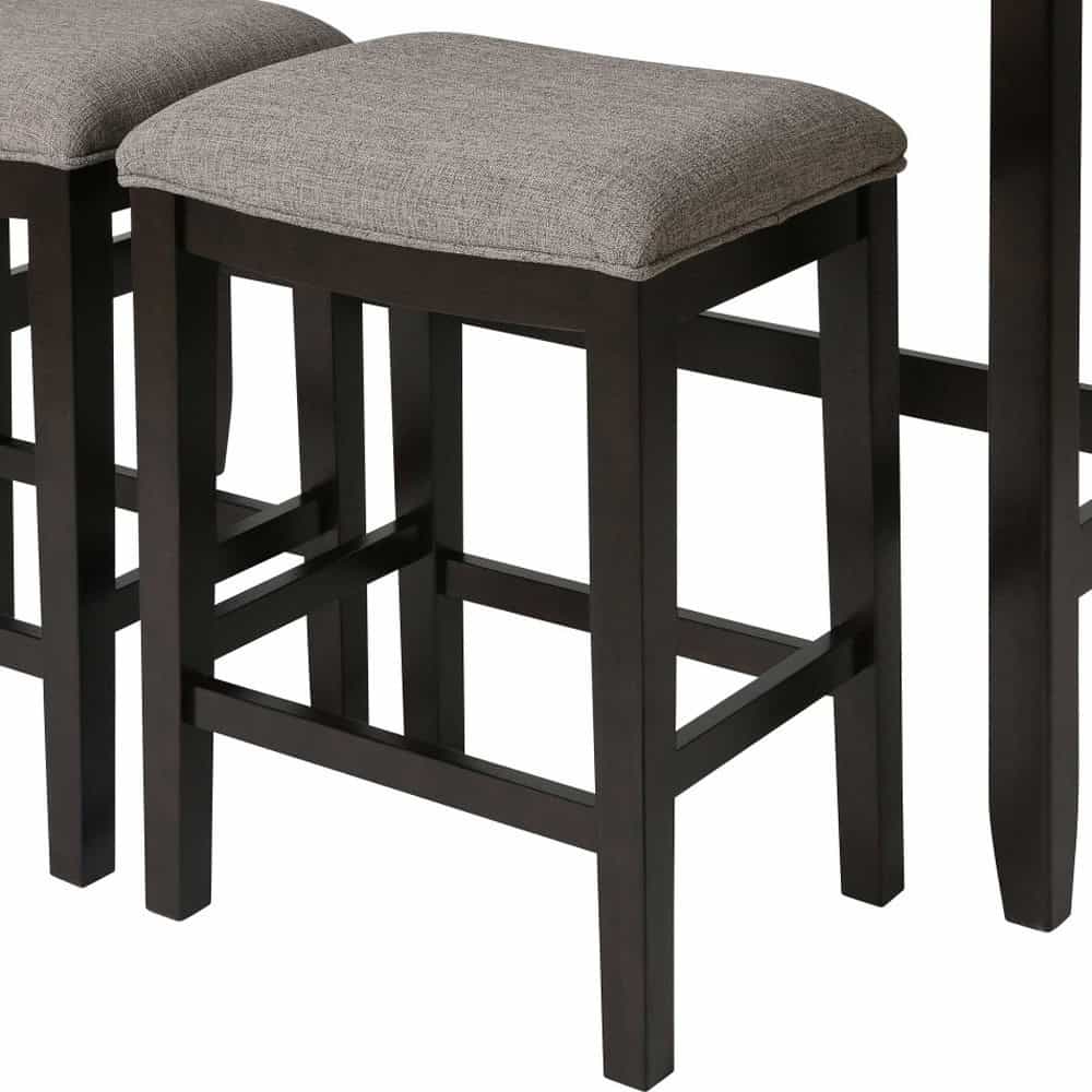 27 Inch Light Gray Dark Brown Wood Bar Stools with Table (Set of 2) 8 27 Inch Light Gray Dark Brown Wood Bar Stools with Table (Set of 2) - Image 8