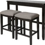 27 Inch Light Gray Dark Brown Wood Bar Stools with Table (Set of 2) 18 27 Inch Light Gray Dark Brown Wood Bar Stools with Table (Set of 2)
