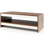 Modern 2-Tier Wooden Coffee Table with Storage and Display 8 Modern 2-Tier Wooden Coffee Table with Storage and Display