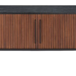 Modern Black and Walnut Entertainment Stand With Storage 14 Modern Black and Walnut Entertainment Stand With Storage