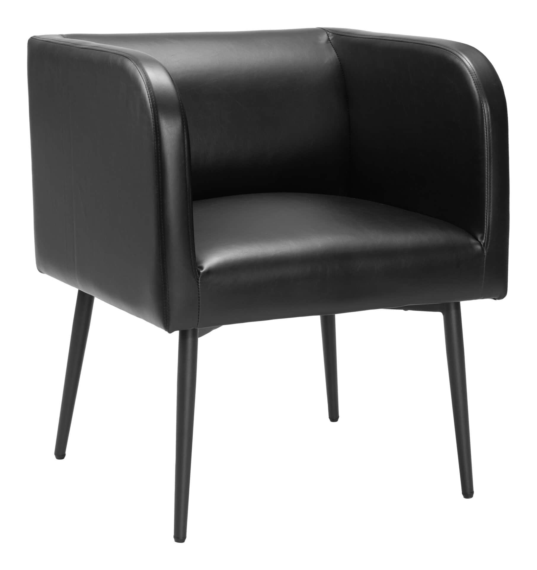 Modern Art Deco Dining Chair with Faux Leather and Steel Frame 1 Modern Art Deco Dining Chair with Faux Leather and Steel Frame