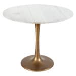 Modern White & Gold Round Marble Table for Dining or Bar Spaces 12 Modern White & Gold Round Marble Table for Dining or Bar Spaces