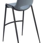 Mid-Century Modern Faux Leather Barstools with Armrest and Footrest (Set of 2)