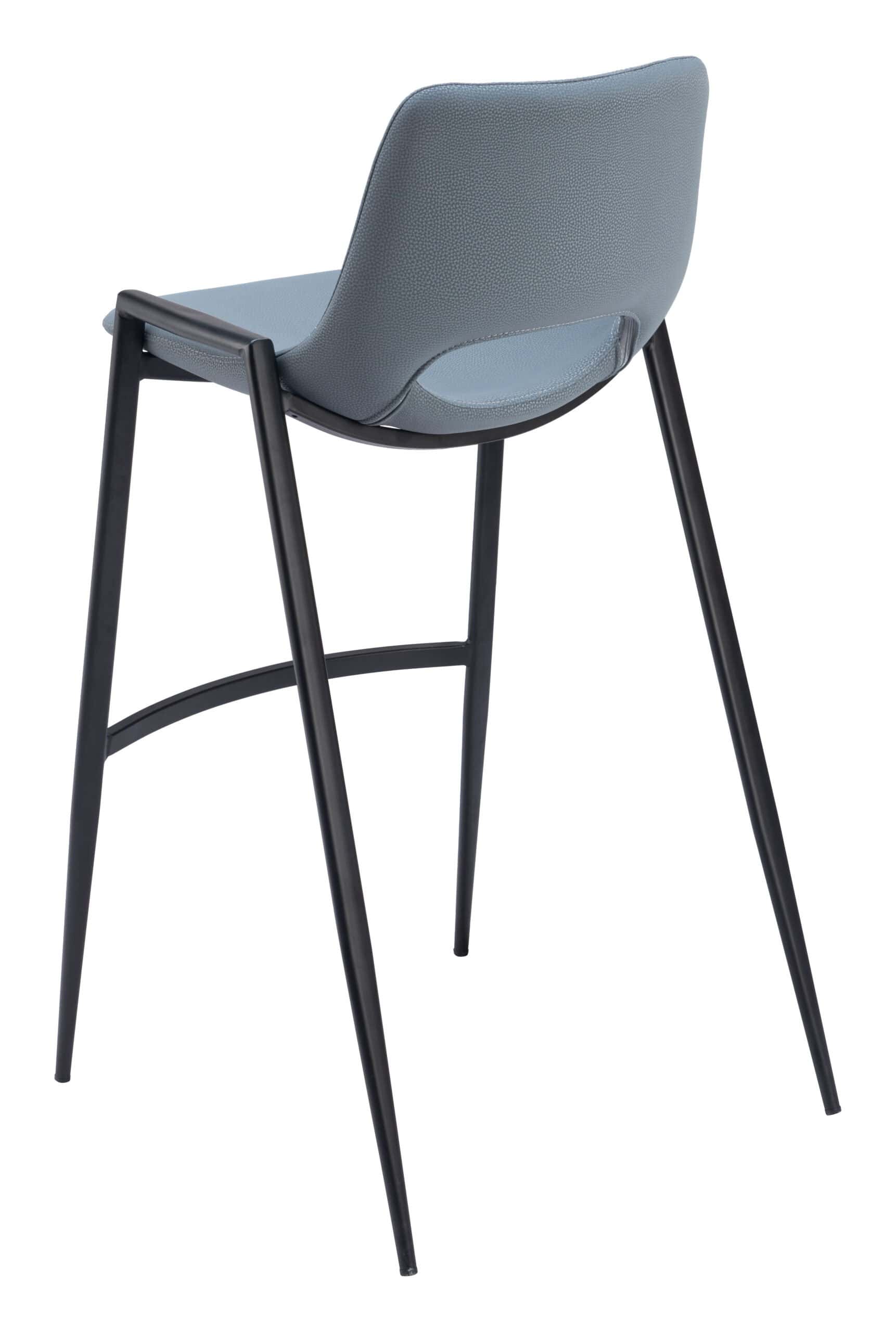 Mid-Century Modern Faux Leather Barstools with Armrest and Footrest (Set of 2)