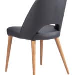 Modern Black Dining Chair with Faux Leather and Wood Legs (Set of 2) 11 Modern Black Dining Chair with Faux Leather and Wood Legs (Set of 2)