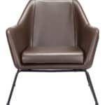 Modern Brown Faux Leather Accent Chair with Steel Base 14 Modern Brown Faux Leather Accent Chair with Steel Base