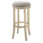 30-Inch Gray and Ivory Swivel Backless Bar Height Stool
