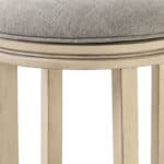 30-Inch Gray and Ivory Swivel Backless Bar Height Stool