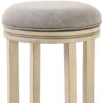 30-Inch Gray and Ivory Swivel Backless Bar Height Stool