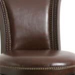 25 Inch Walnut and Dark Brown Swivel Bar Stool with Footrest