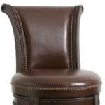 25 Inch Walnut and Dark Brown Swivel Bar Stool with Footrest