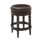 26-Inch Brown Faux Leather Swivel Backless Counter Height Bar Stool 10 26-Inch Brown Faux Leather Swivel Backless Counter Height Bar Stool