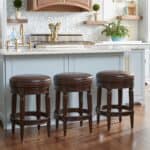 26-Inch Brown Faux Leather Swivel Backless Counter Height Bar Stool 17 26-Inch Brown Faux Leather Swivel Backless Counter Height Bar Stool