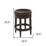 26-Inch Brown Faux Leather Swivel Backless Counter Height Bar Stool 18 26-Inch Brown Faux Leather Swivel Backless Counter Height Bar Stool