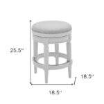 26” White Wood Backless Swivel Counter Height Bar Stool 18 26” White Wood Backless Swivel Counter Height Bar Stool