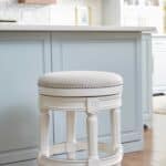 26” White Wood Backless Swivel Counter Height Bar Stool 17 26” White Wood Backless Swivel Counter Height Bar Stool