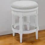 26” White Wood Backless Swivel Counter Height Bar Stool 11 26” White Wood Backless Swivel Counter Height Bar Stool
