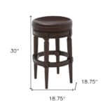 31-Inch Brown Faux Leather Swivel Backless Bar Stool 16 31-Inch Brown Faux Leather Swivel Backless Bar Stool