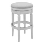 26" Gray Swivel Backless Bar Stool with Nailhead Trim 10 26" Gray Swivel Backless Bar Stool with Nailhead Trim