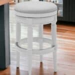 26" Gray Swivel Backless Bar Stool with Nailhead Trim 11 26" Gray Swivel Backless Bar Stool with Nailhead Trim
