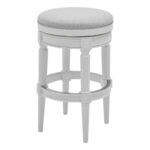 26" Gray Swivel Backless Bar Stool with Nailhead Trim 12 26" Gray Swivel Backless Bar Stool with Nailhead Trim