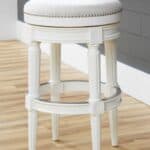 26" Gray Swivel Backless Bar Stool with Nailhead Trim 17 26" Gray Swivel Backless Bar Stool with Nailhead Trim