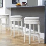 26" Gray Swivel Backless Bar Stool with Nailhead Trim 18 26" Gray Swivel Backless Bar Stool with Nailhead Trim