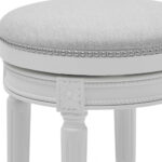 26" Gray Swivel Backless Bar Stool with Nailhead Trim 15 26" Gray Swivel Backless Bar Stool with Nailhead Trim