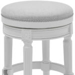 26" Gray Swivel Backless Bar Stool with Nailhead Trim 16 26" Gray Swivel Backless Bar Stool with Nailhead Trim