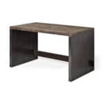 Dark Brown and Gray Industrial Writing Desk With Metal Base 11 Dark Brown and Gray Industrial Writing Desk With Metal Base