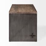 Dark Brown and Gray Industrial Writing Desk With Metal Base 13 Dark Brown and Gray Industrial Writing Desk With Metal Base