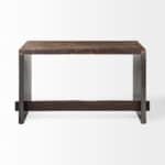 Dark Brown and Gray Industrial Writing Desk With Metal Base 14 Dark Brown and Gray Industrial Writing Desk With Metal Base