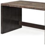 Dark Brown and Gray Industrial Writing Desk With Metal Base 18 Dark Brown and Gray Industrial Writing Desk With Metal Base