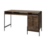 Medium Brown Industrial Writing Desk With Drawers and Shelves 11 Medium Brown Industrial Writing Desk With Drawers and Shelves