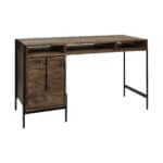 Medium Brown Industrial Writing Desk With Drawers and Shelves 16 Medium Brown Industrial Writing Desk With Drawers and Shelves