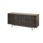 Solid Wood Brown and Black Six Drawer Sideboard 70 Inches