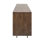 Solid Wood Brown and Black Six Drawer Sideboard 70 Inches