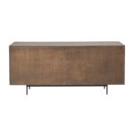 Solid Wood Brown and Black Six Drawer Sideboard 70 Inches
