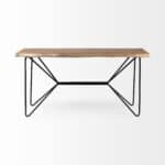 Live Edge Acacia Wood Writing Desk With Matte Black Base 13 Live Edge Acacia Wood Writing Desk With Matte Black Base