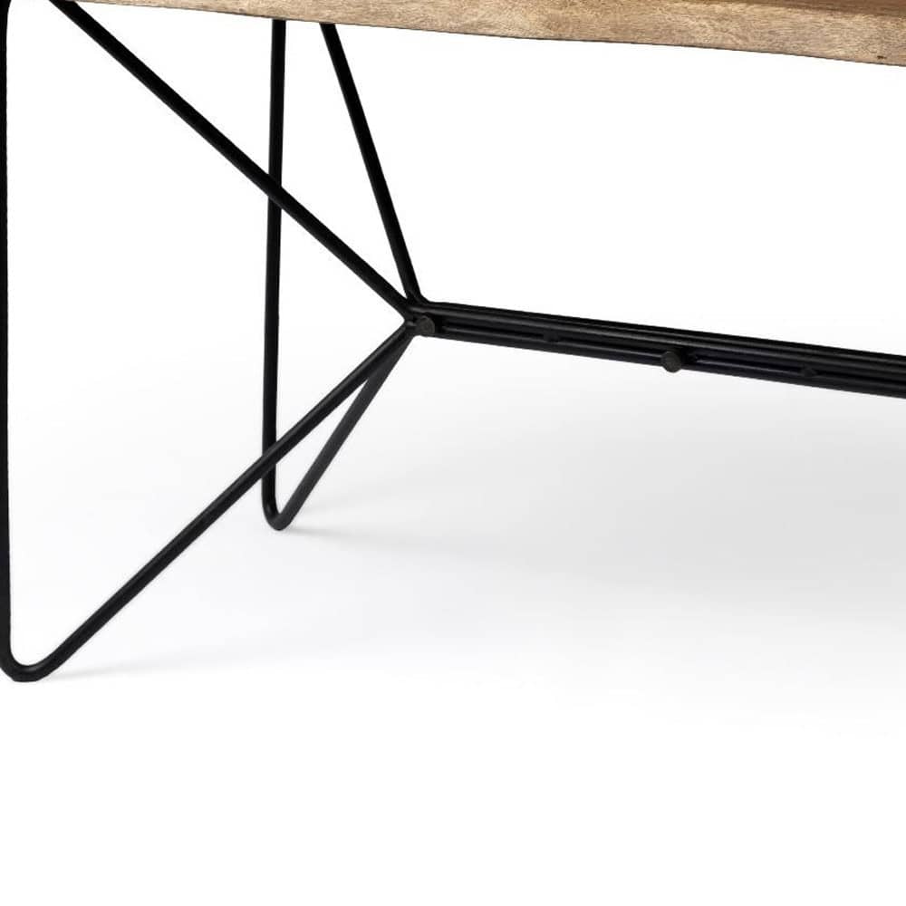Live Edge Acacia Wood Writing Desk With Matte Black Base 9 Live Edge Acacia Wood Writing Desk With Matte Black Base - Image 9