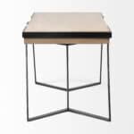 Modern Brown and Black Writing Desk with Storage Drawer