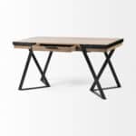 Modern Brown and Black Writing Desk with Storage Drawer