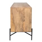 Brown Solid Wood Coastal Sideboard with Shelves and Doors